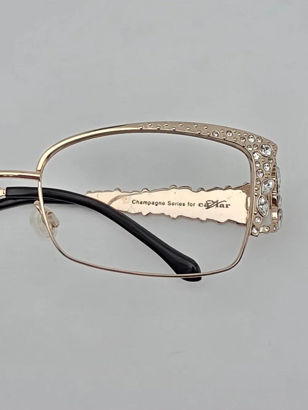 Caviar Champagne Series M5600 C.21 Silver Rhinestone Sunglasses Frame w/ Case